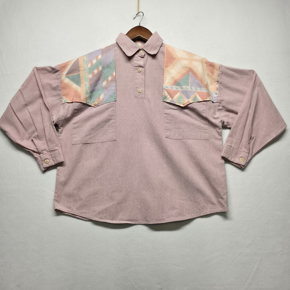 Vintage Panhandle Slim Women's Southwestern Long Sleeve Shirt Size M Made in USA